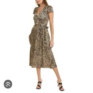 Saltwater Luxe Women's Viola Midi Wrap Dress, Beige, Small